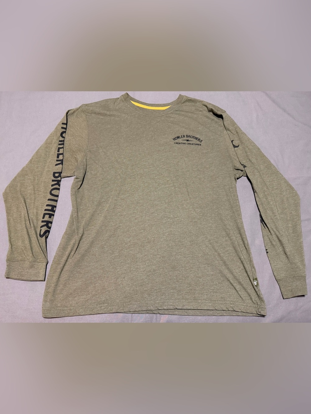 Howler Brothers Long Sleeve Shirt Creative Creatures Olive Green Men's Size XL